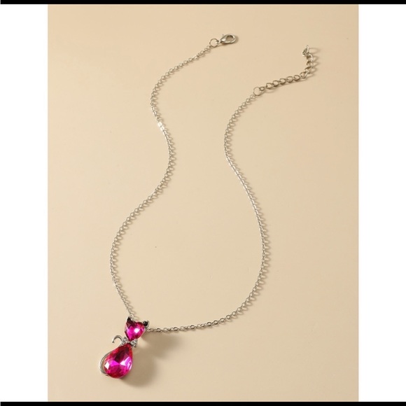 NWT Brand New Gorgeous Rhinestone Cat Necklace Amazing Quality Pendant And Chain - Picture 2 of 9